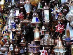 Shopping dans Marrakech, lampes